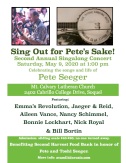 Second Annual Singalong “For Pete’s Sake”